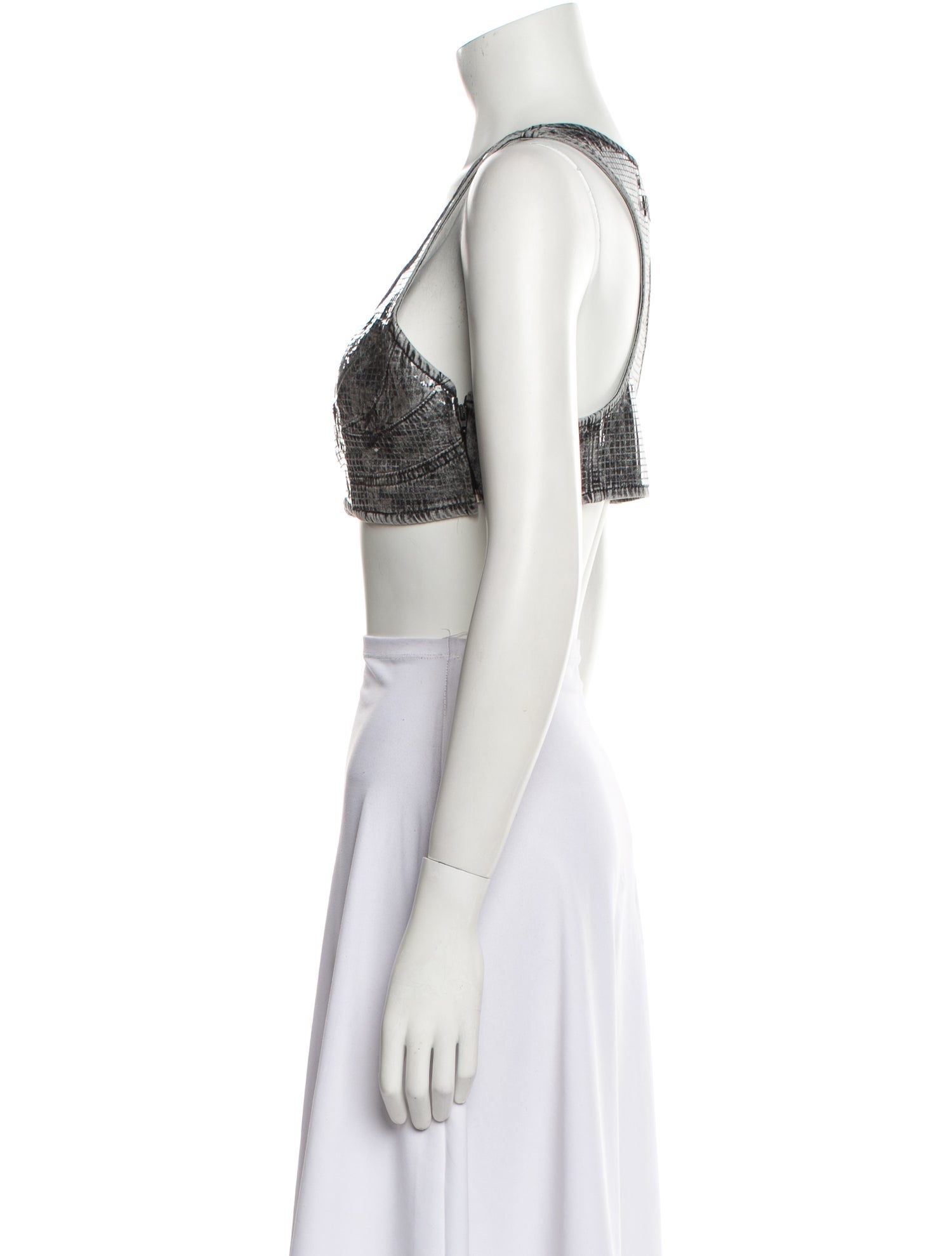 Diesel Square Neckline Sleeveless Crop Top