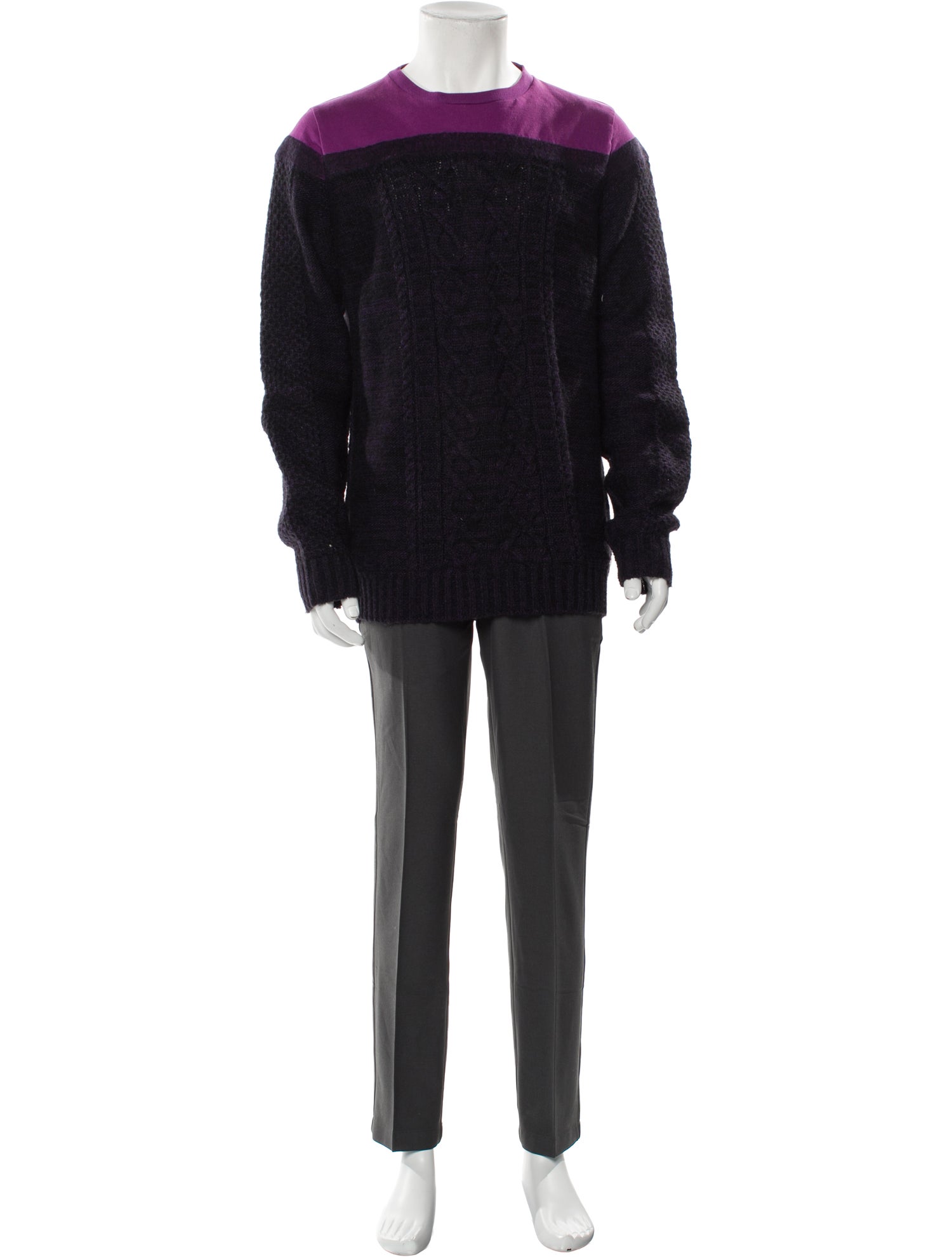 Diesel Colorblock Pattern Crew Neck Cardigan