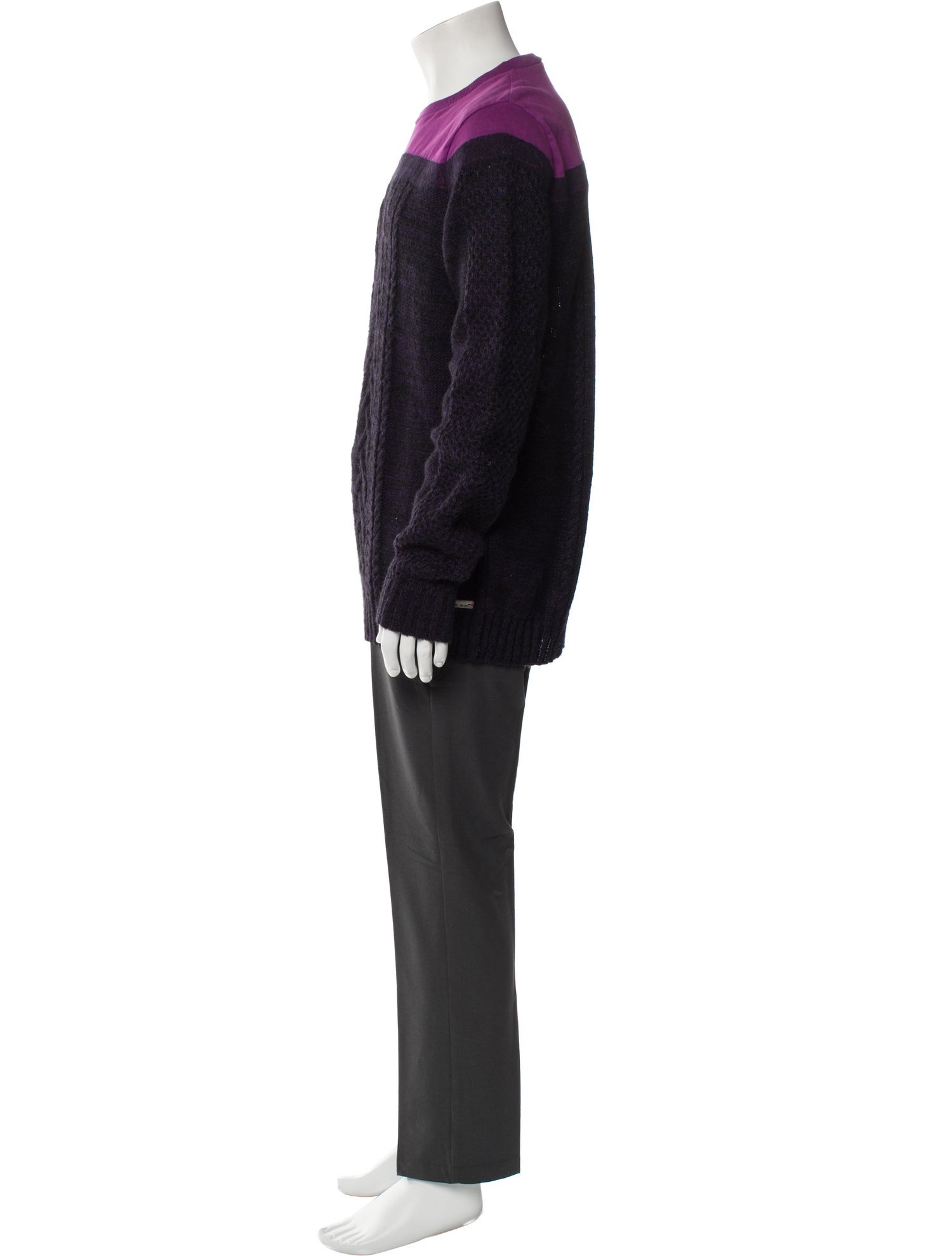 Diesel Colorblock Pattern Crew Neck Cardigan