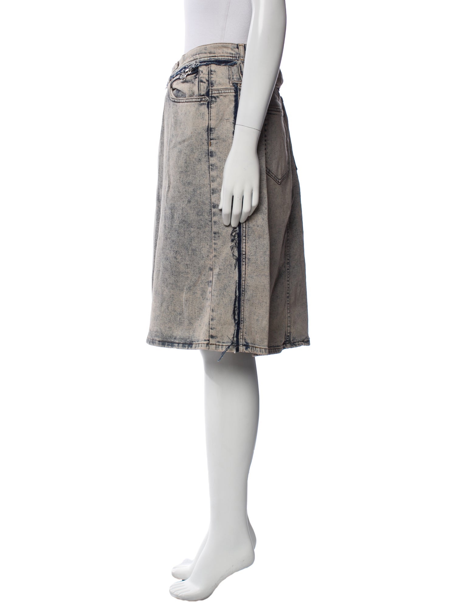 Diesel Raw-Edge Trim Knee-Length Skirt