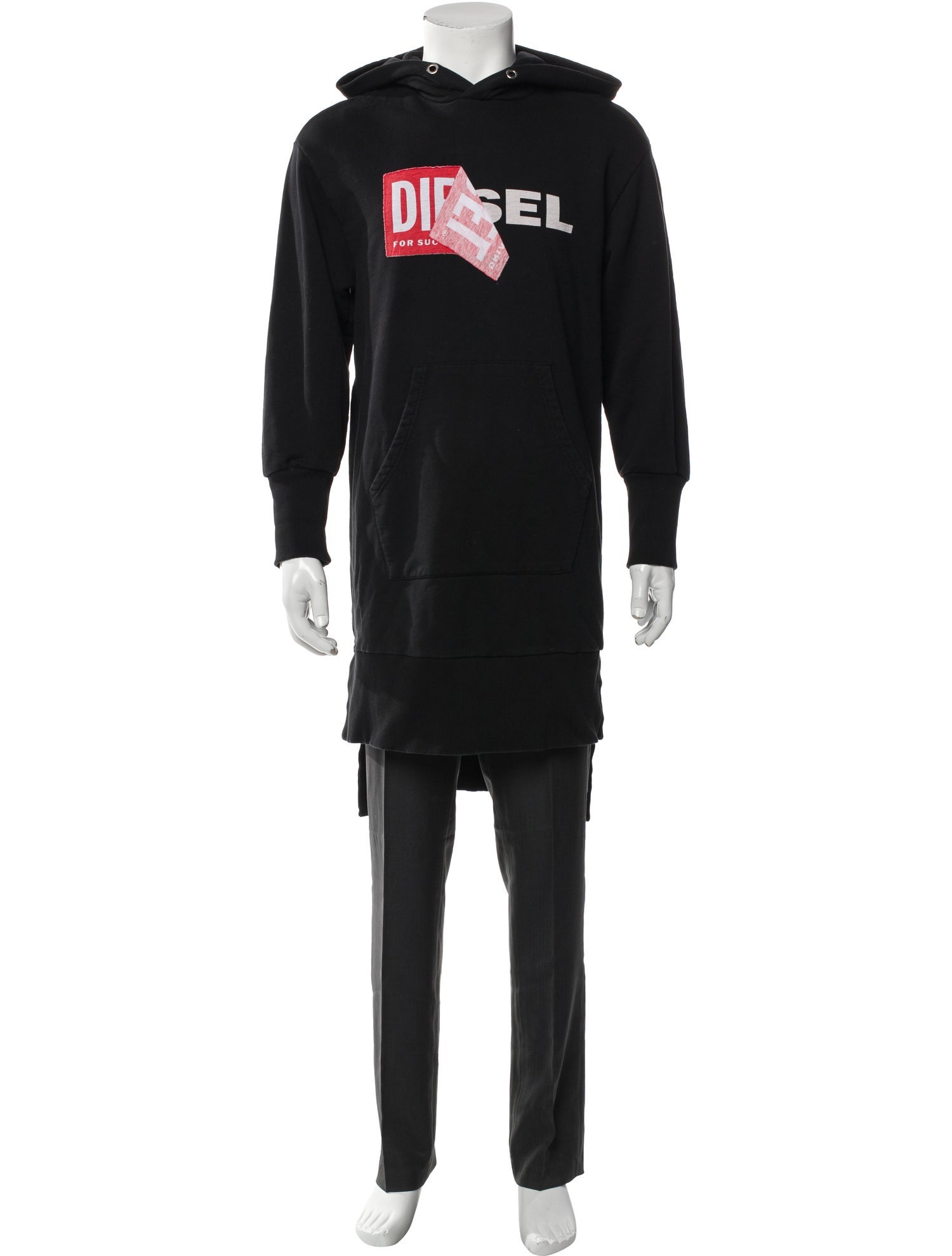 Diesel Graphic Print V-Neck Hoodie