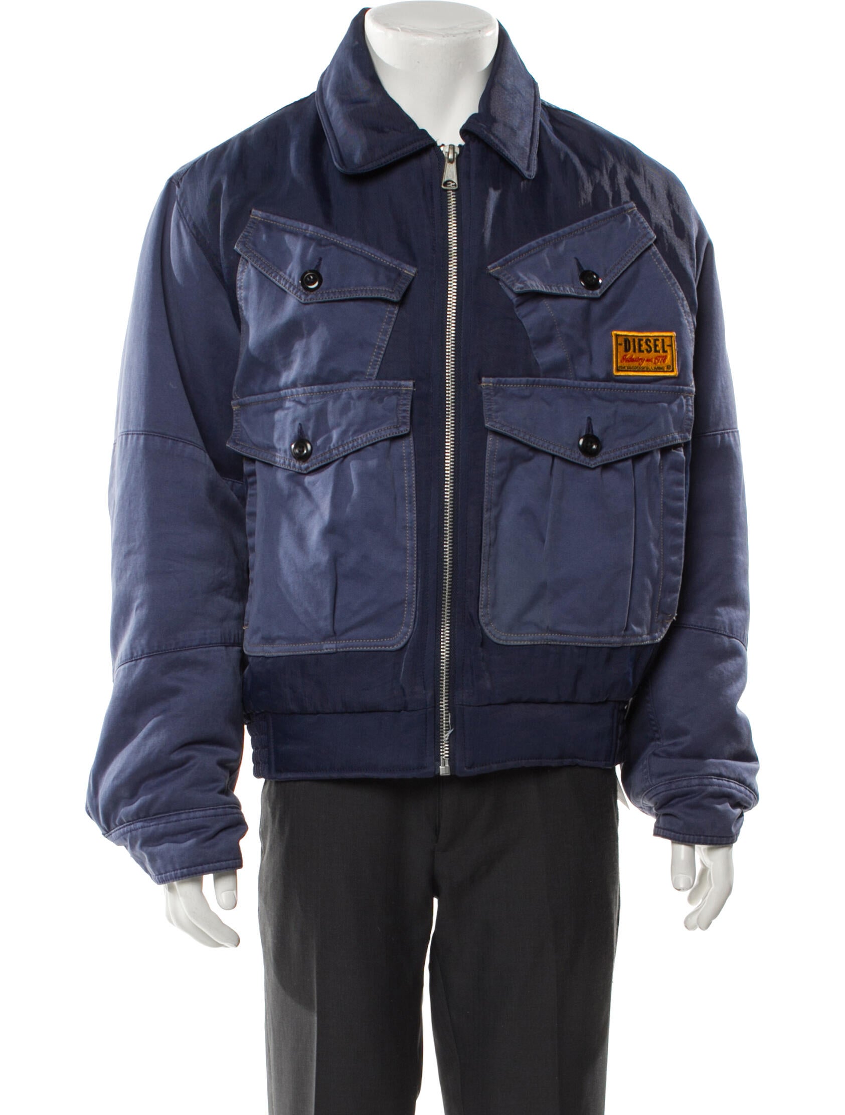 Diesel Colorblock Pattern Denim Jacket