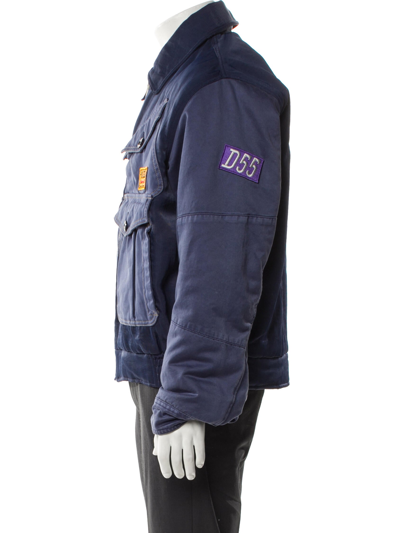 Diesel Colorblock Pattern Denim Jacket