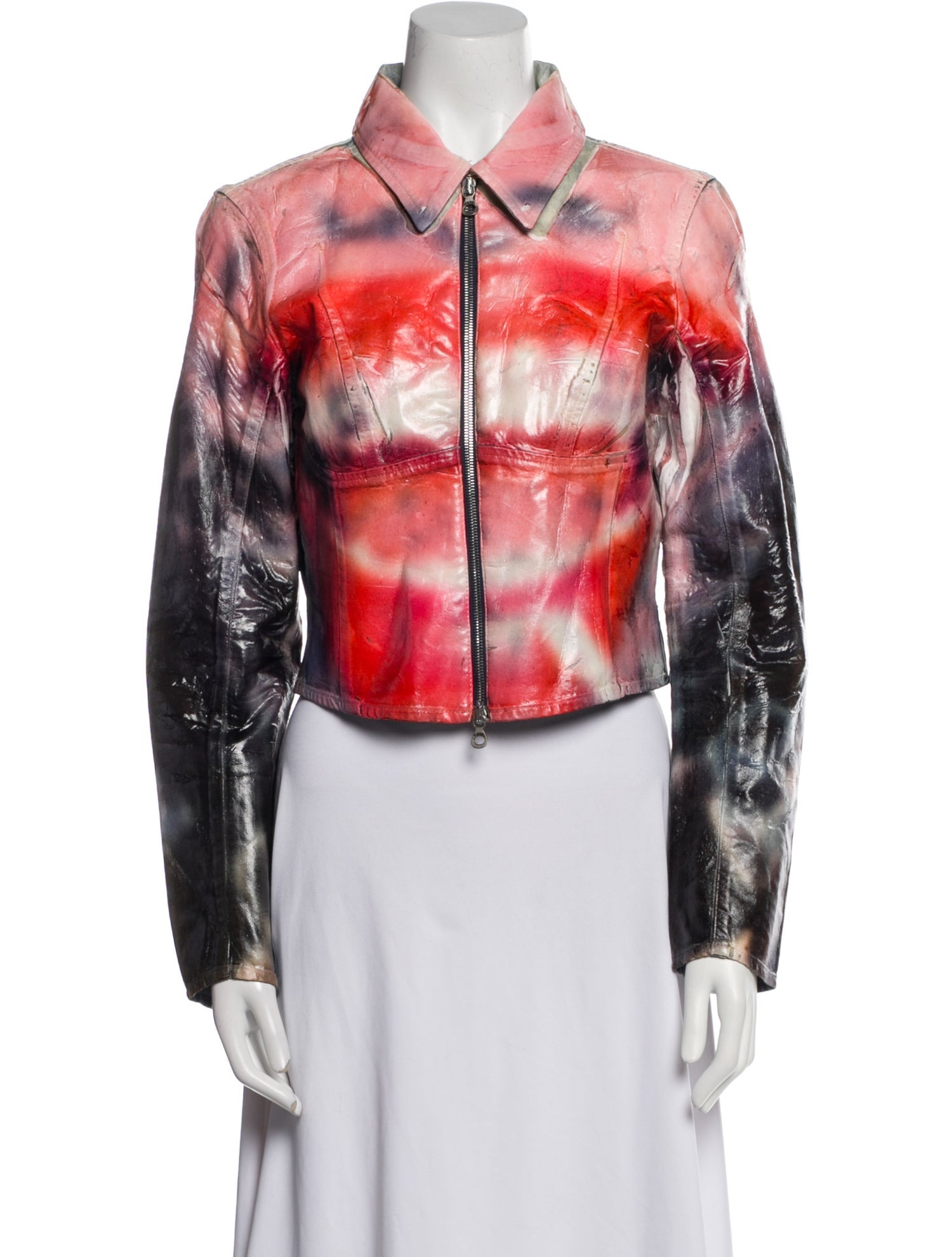 Diesel Tie-Dye Print Biker Jacket