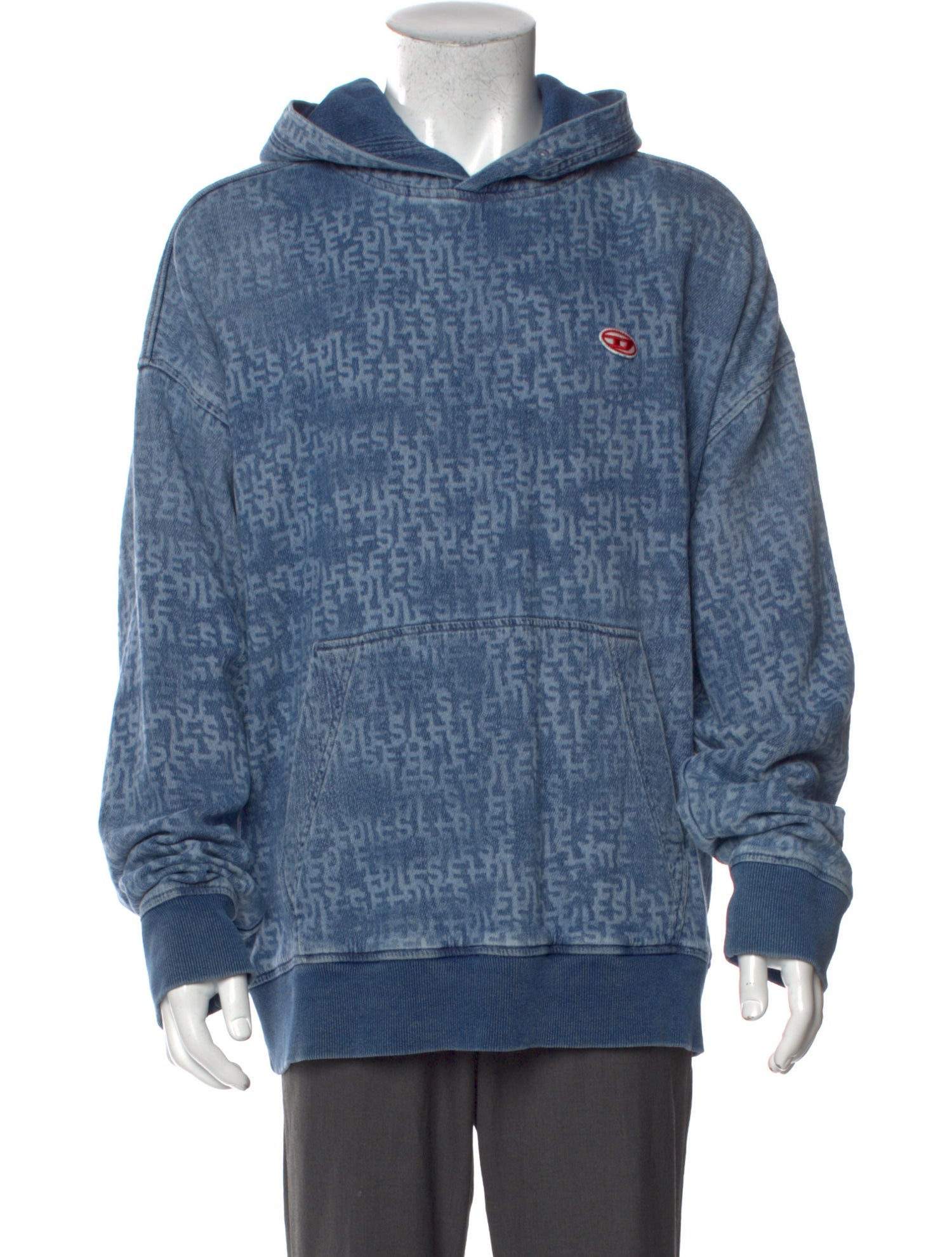 Diesel Printed V-Neck Hoodie