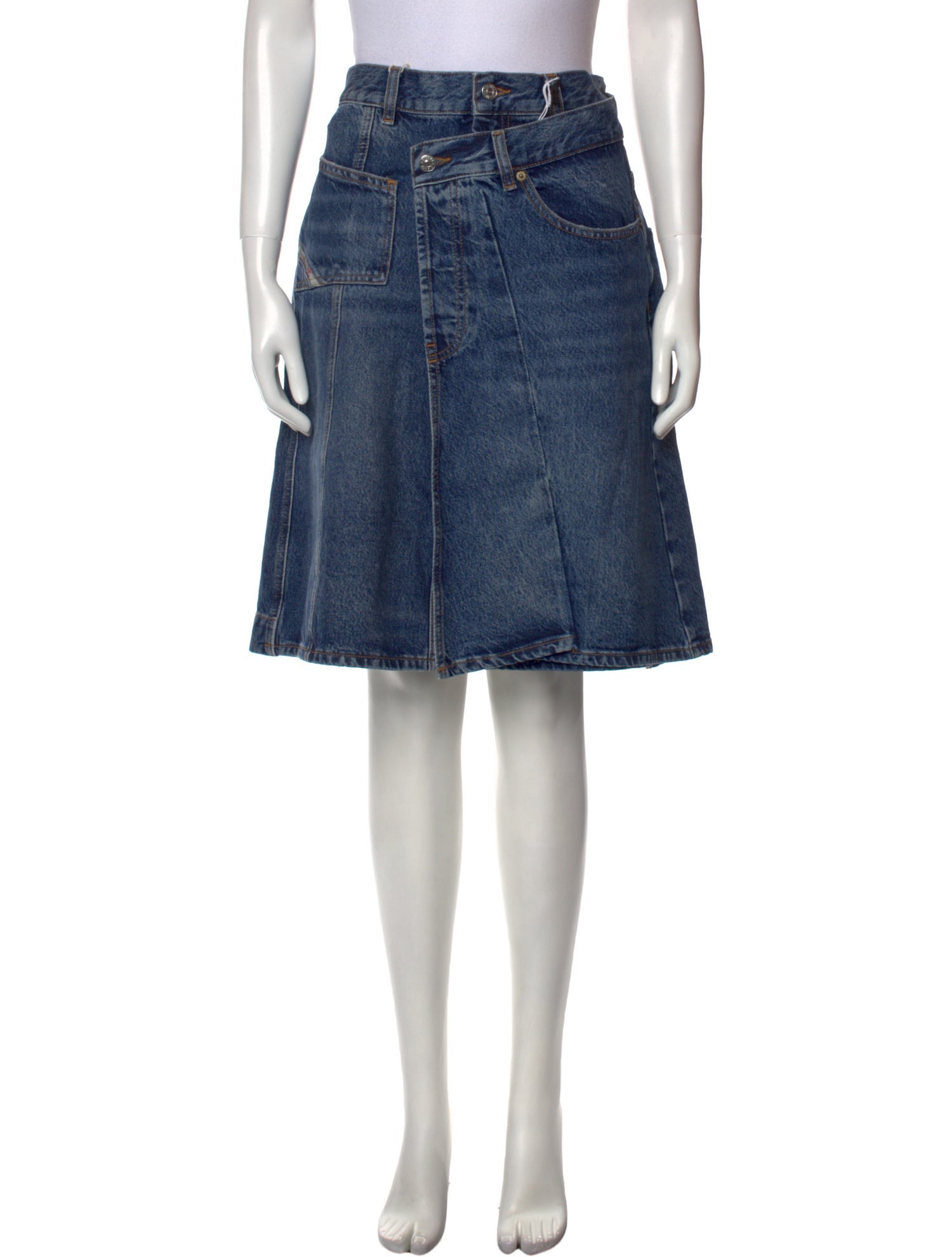 Diesel Fringe Trim Accent Knee-Length Skirt w/ Tags