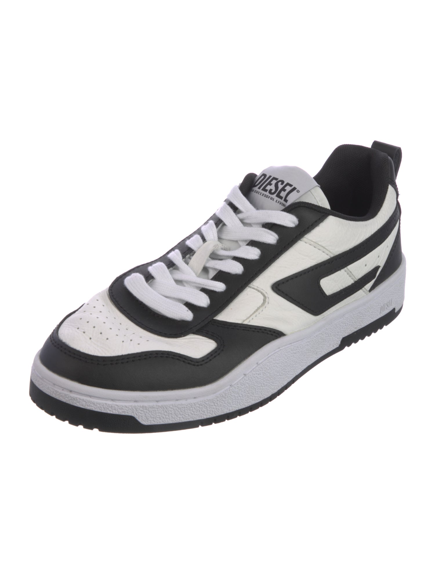 Diesel Leather Colorblock Pattern Sneakers