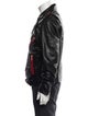 Diesel Leather Graphic Print Moto Jacket