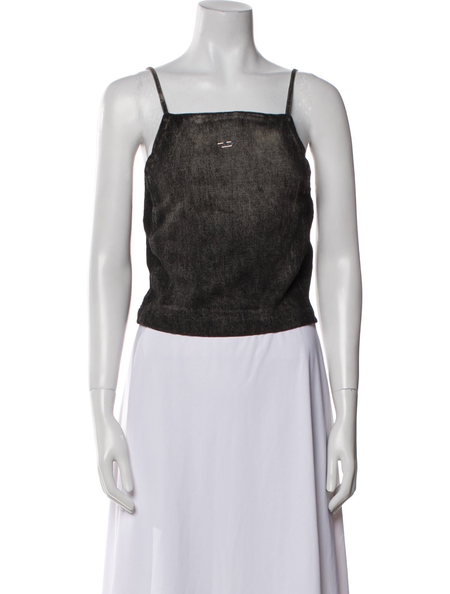 Diesel Square Neckline Sleeveless Crop Top