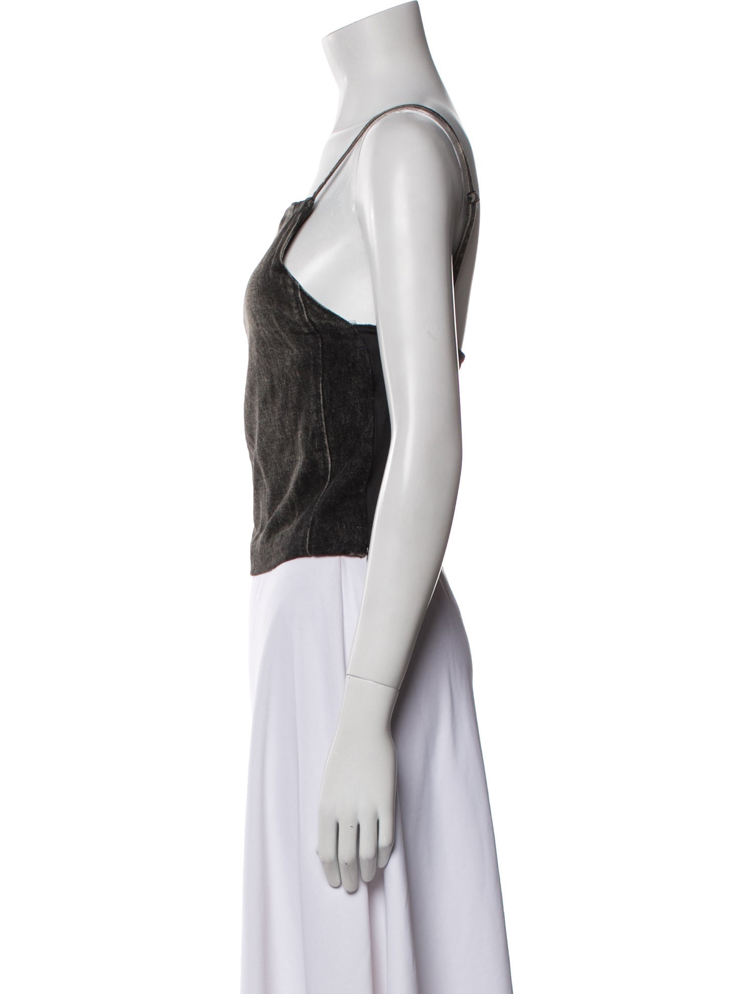 Diesel Square Neckline Sleeveless Crop Top