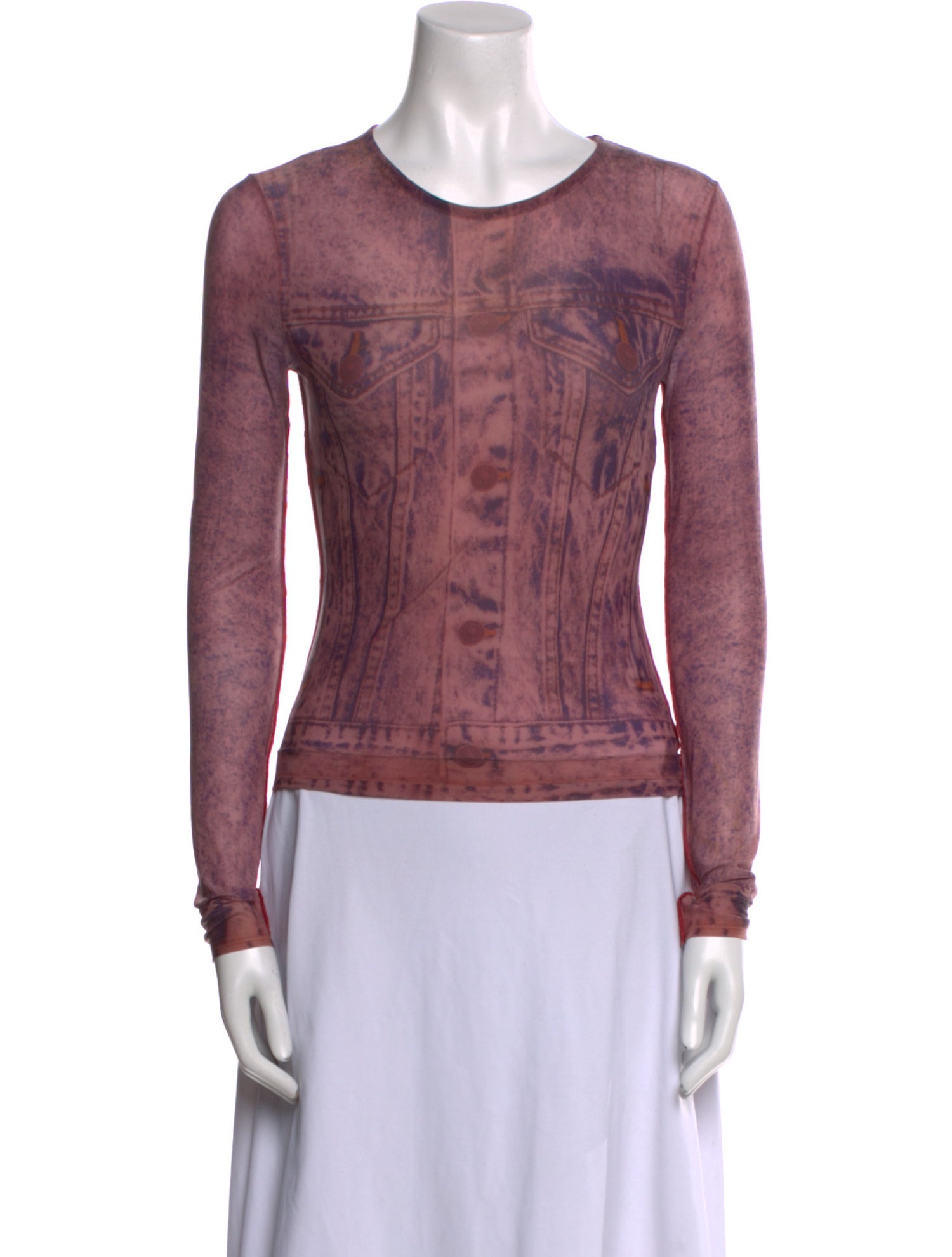 Diesel Scoop Neck Long Sleeve Top