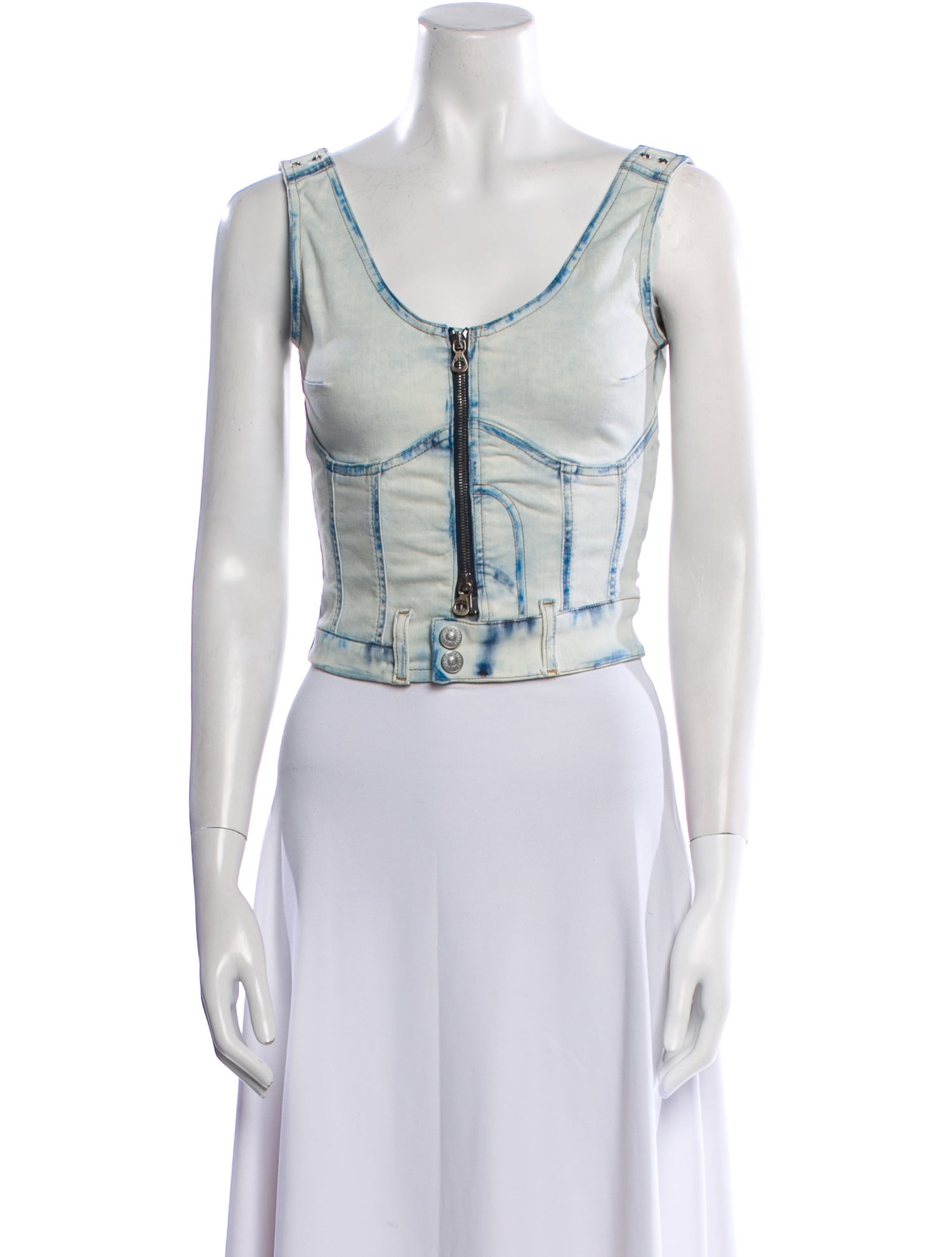 Diesel Printed Scoop Neck Crop Top