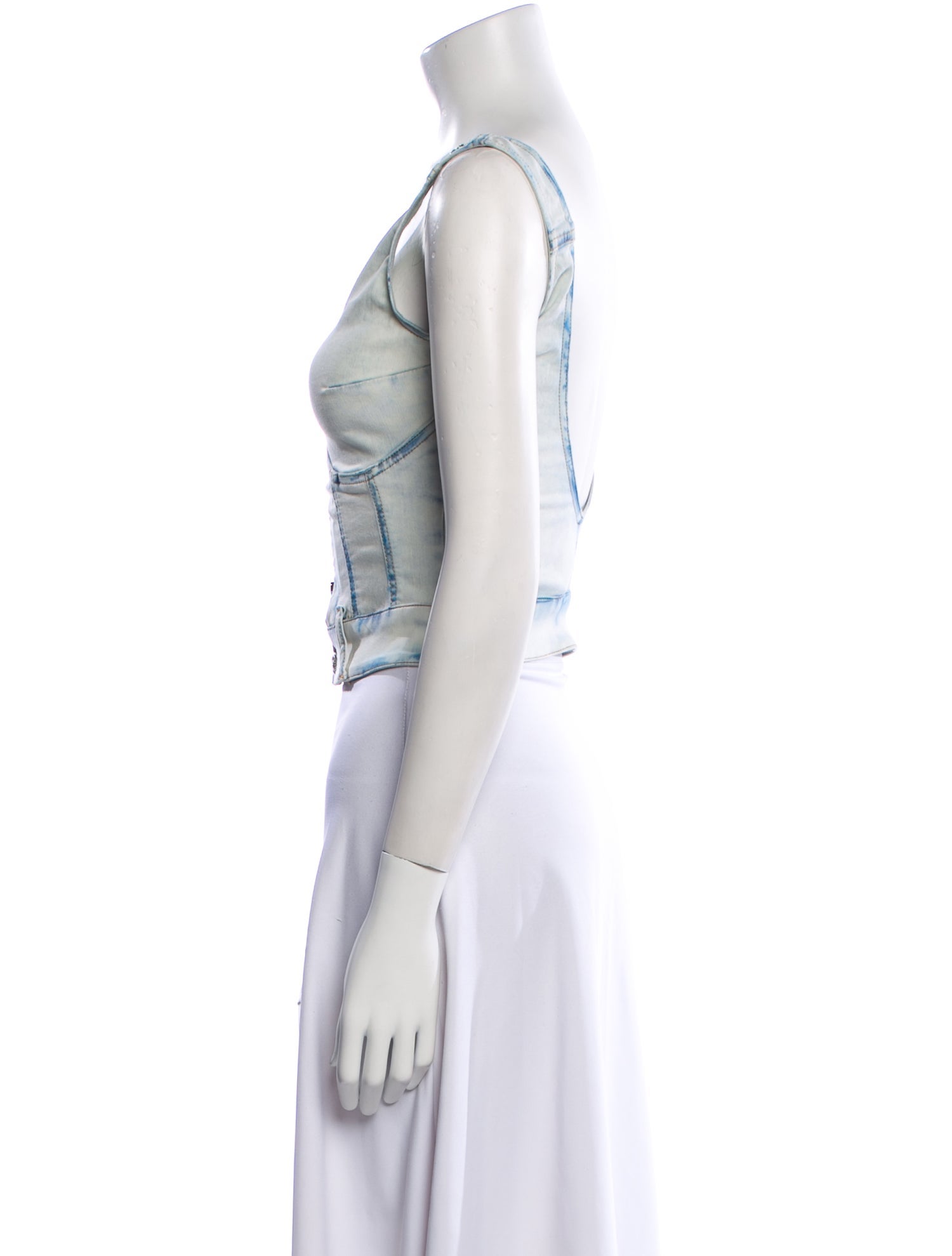 Diesel Printed Scoop Neck Crop Top