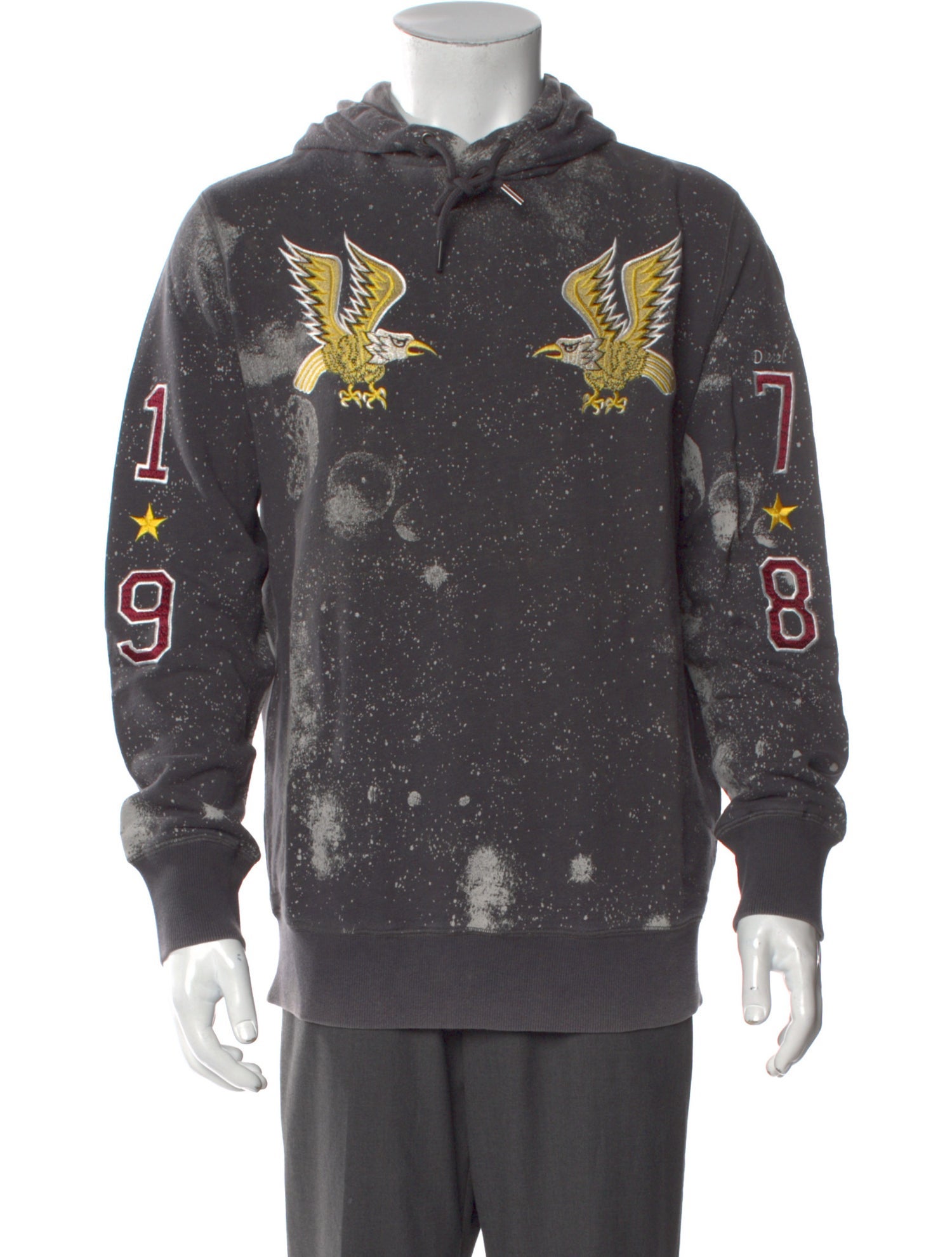 Diesel Graphic Print Mock Neck Hoodie