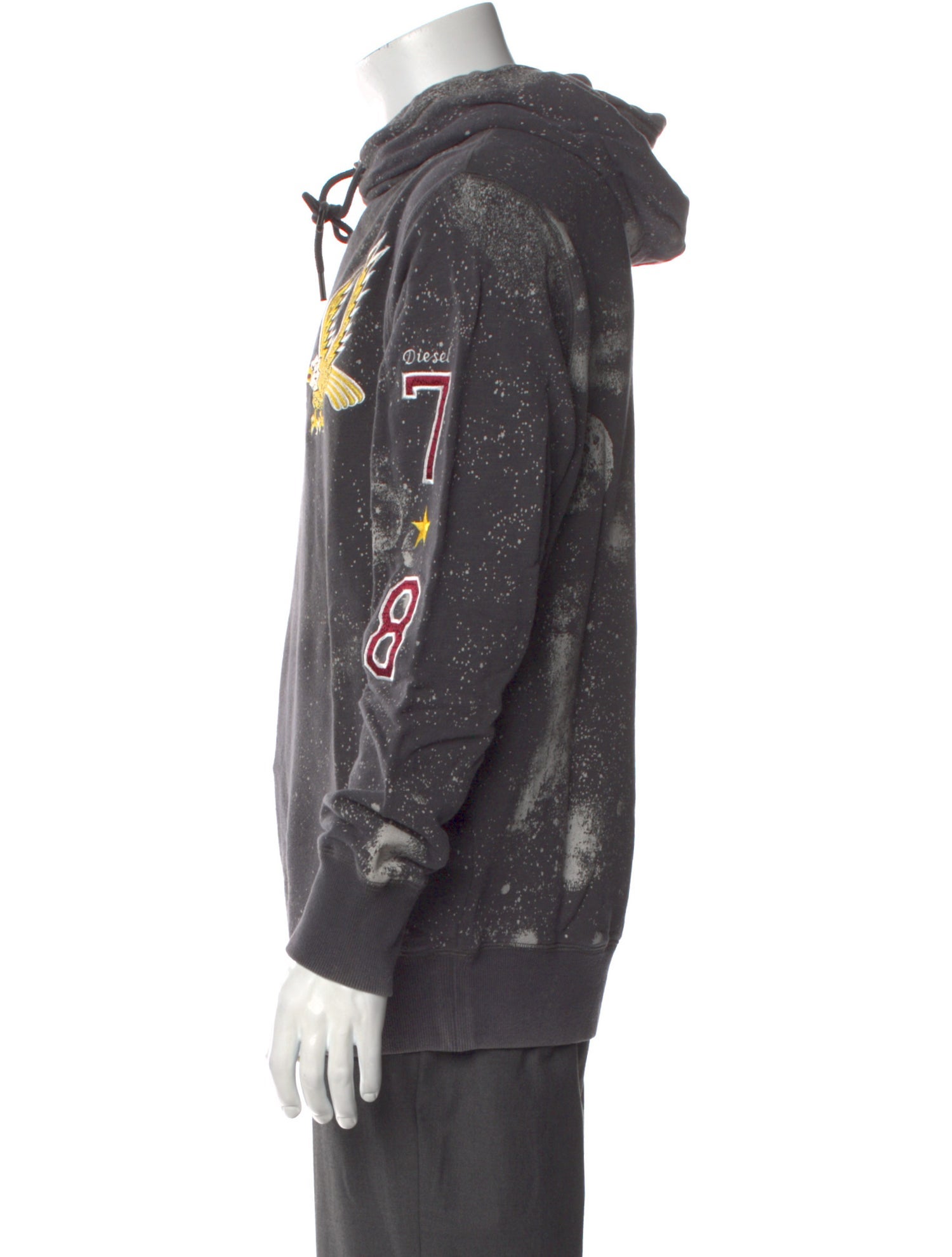 Diesel Graphic Print Mock Neck Hoodie