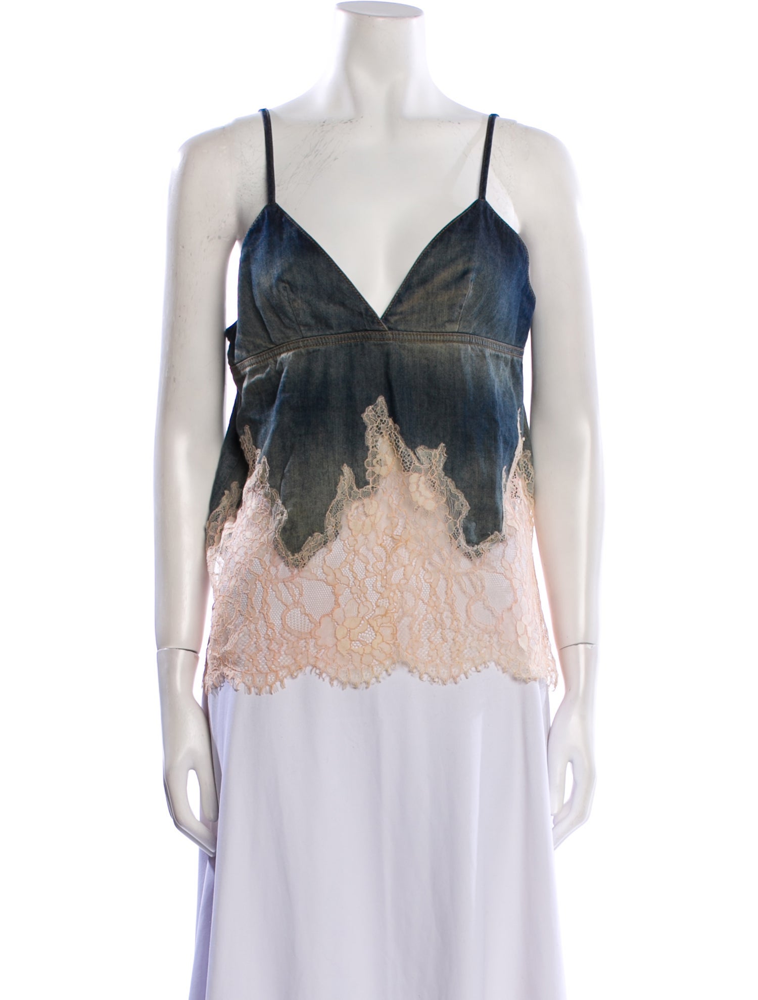 Diesel Tweed Pattern V-Neck Top