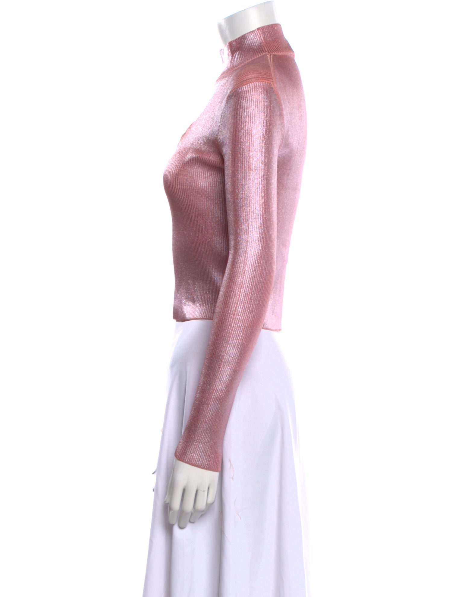 Diesel Mock Neck Long Sleeve Crop Top