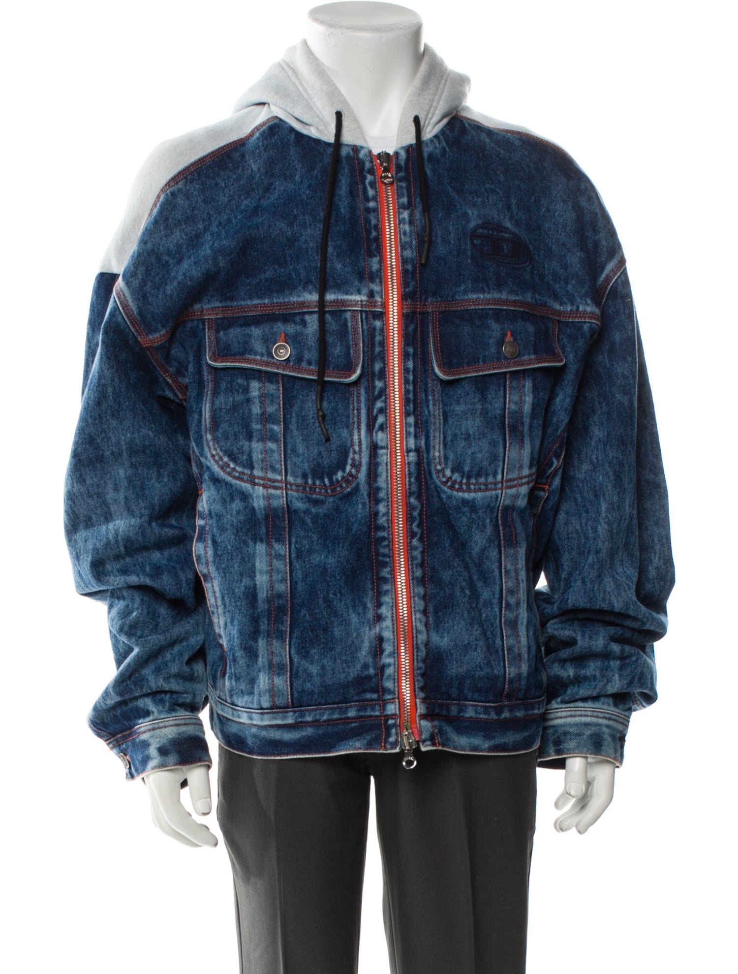 Diesel Colorblock Pattern Denim Jacket
