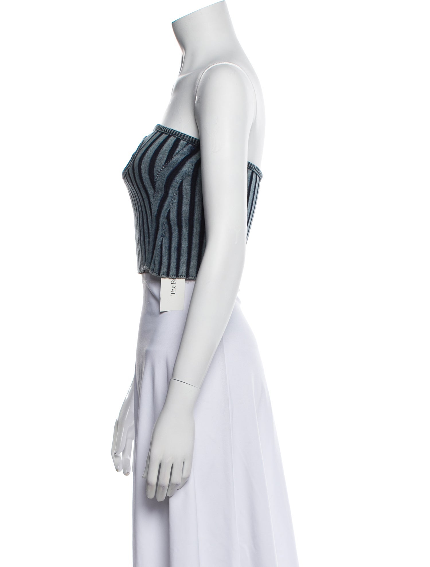 Diesel Striped Strapless Crop Top