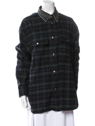 Diesel Plaid Print Denim Jacket