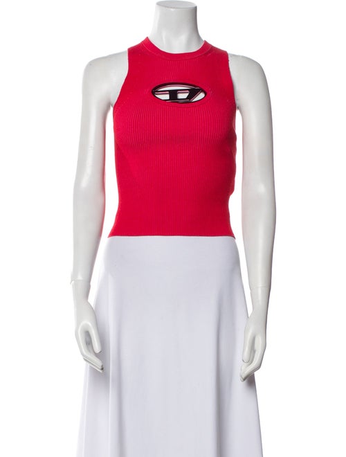 Diesel Graphic Print Crew Neck Crop Top