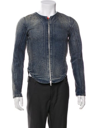 Diesel Plaid Print Denim Jacket