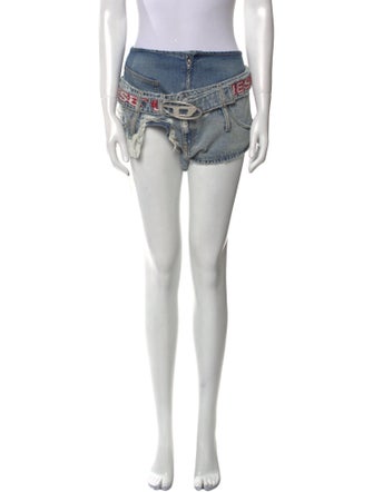 Diesel Leather Mini Shorts