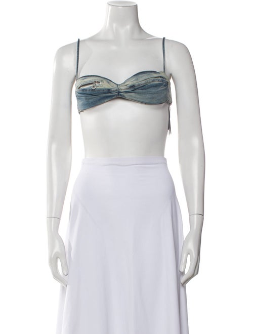 Diesel Square Neckline Sleeveless Crop Top