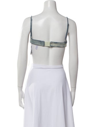 Diesel Square Neckline Sleeveless Crop Top