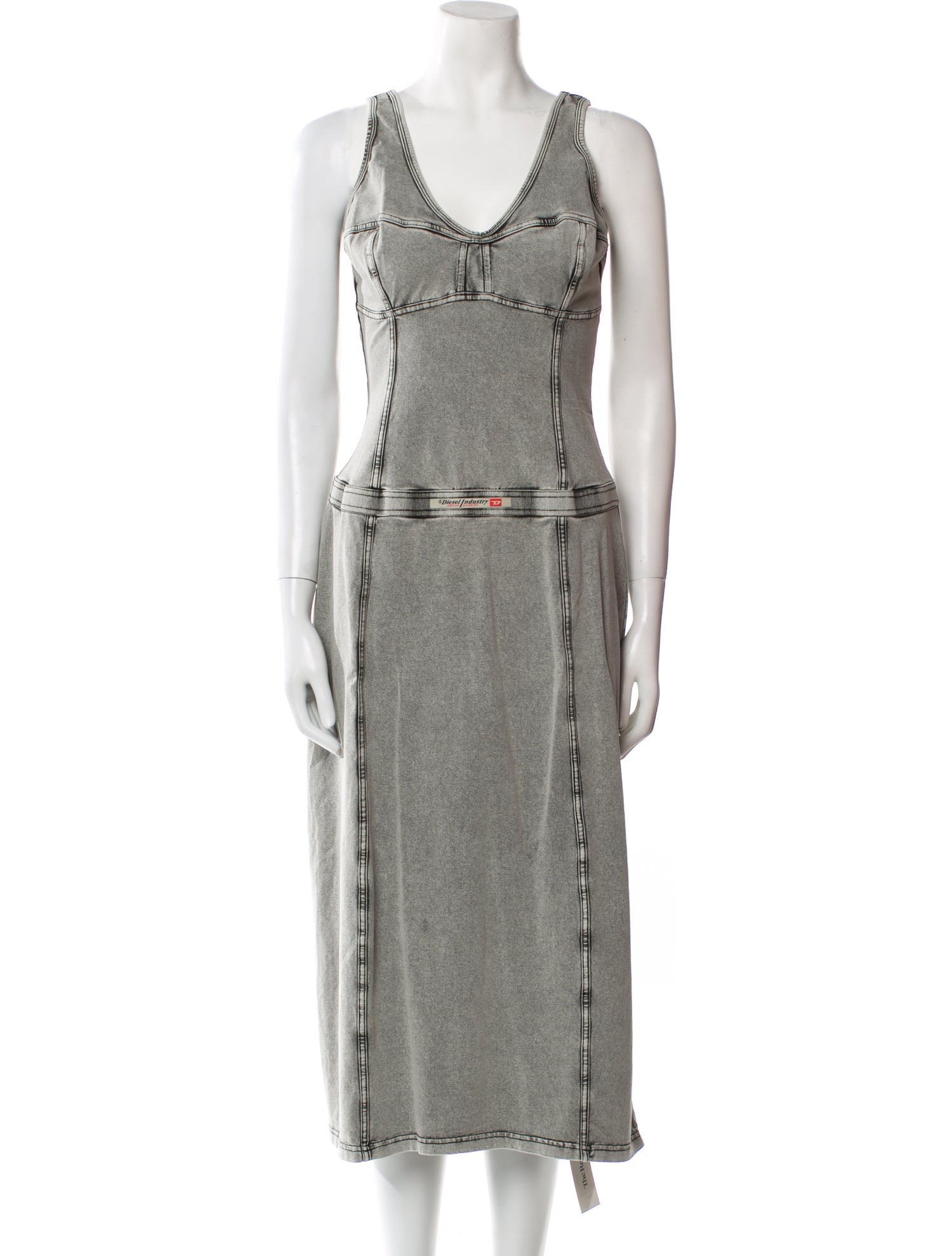 Diesel V-Neck Midi Length Dress