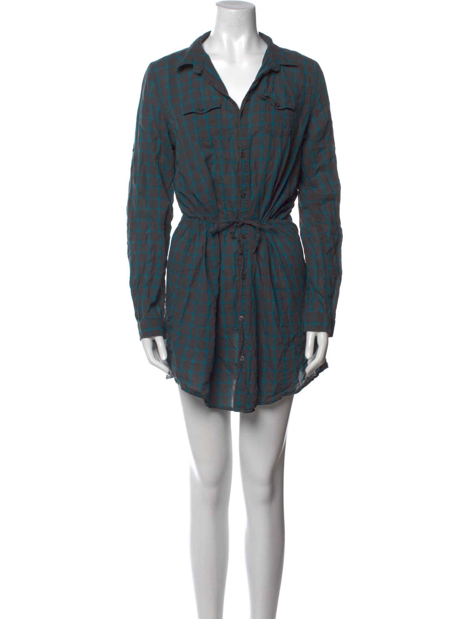 Diesel Plaid Print Mini Dress