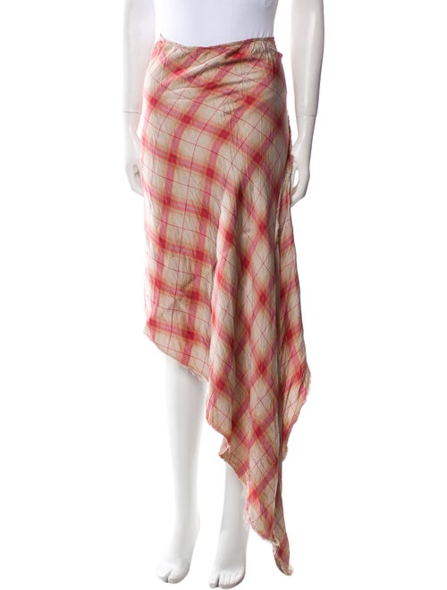 Diesel Plaid Print Long Skirt