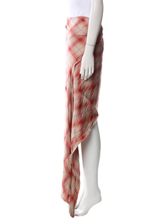 Diesel Plaid Print Long Skirt
