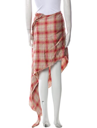 Diesel Plaid Print Long Skirt