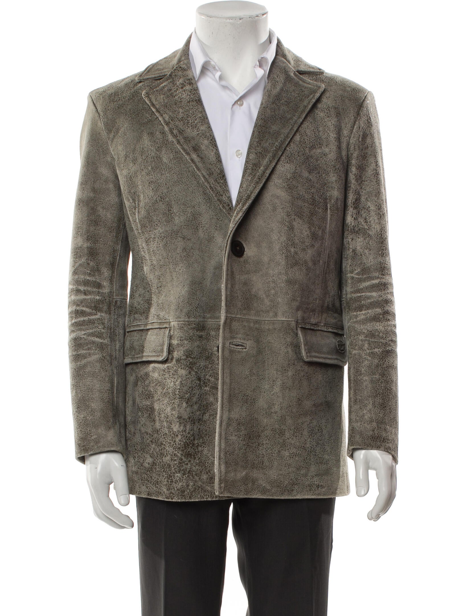 Diesel Leather Peacoat