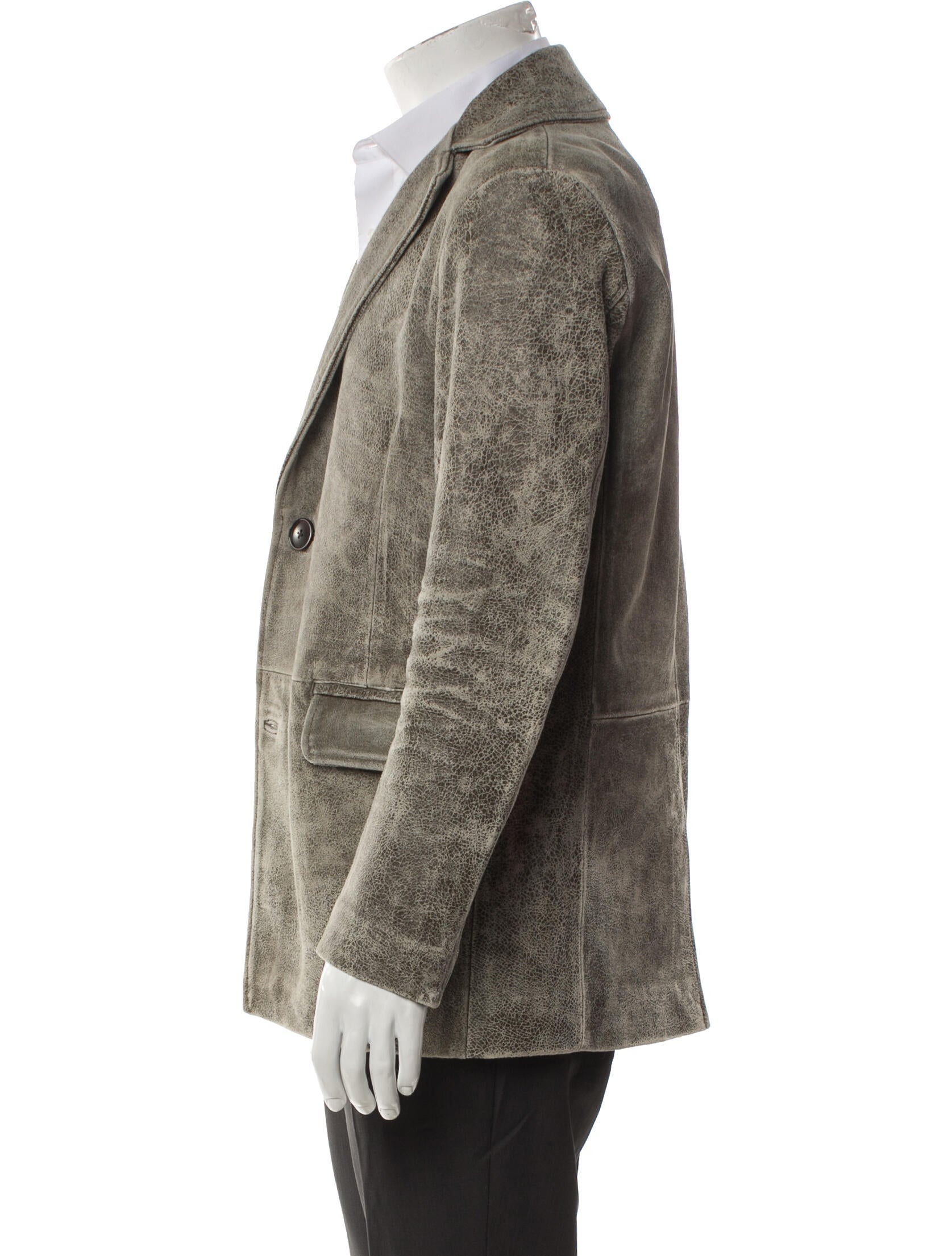 Diesel Leather Peacoat