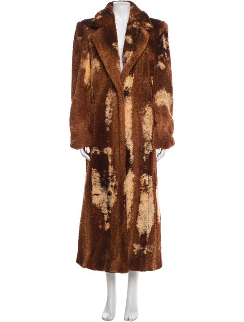 Diesel Colorblock Pattern Faux Fur Coat