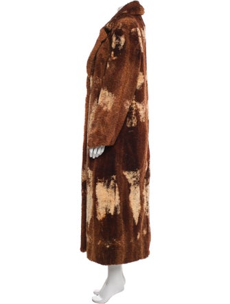 Diesel Colorblock Pattern Faux Fur Coat