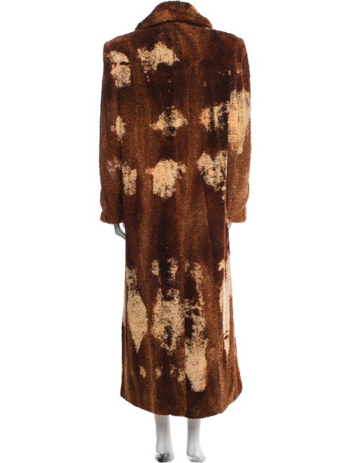 Diesel Colorblock Pattern Faux Fur Coat