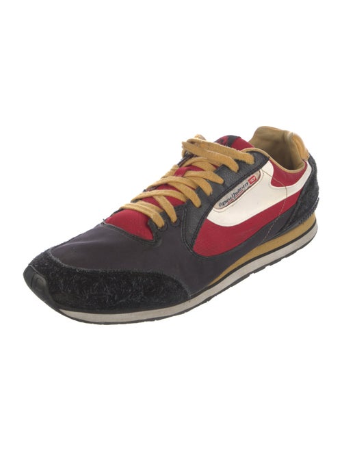 Diesel Leather Colorblock Pattern Sneakers