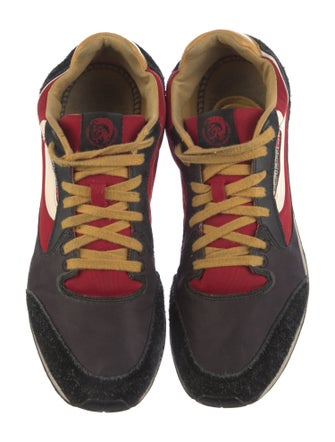 Diesel Leather Colorblock Pattern Sneakers