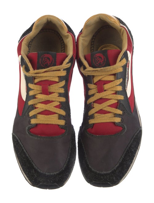 Diesel Leather Colorblock Pattern Sneakers