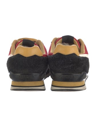 Diesel Leather Colorblock Pattern Sneakers