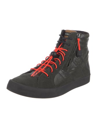 Diesel Suede Colorblock Pattern Sneakers