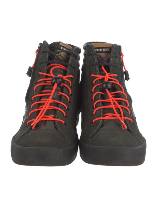 Diesel Suede Colorblock Pattern Sneakers