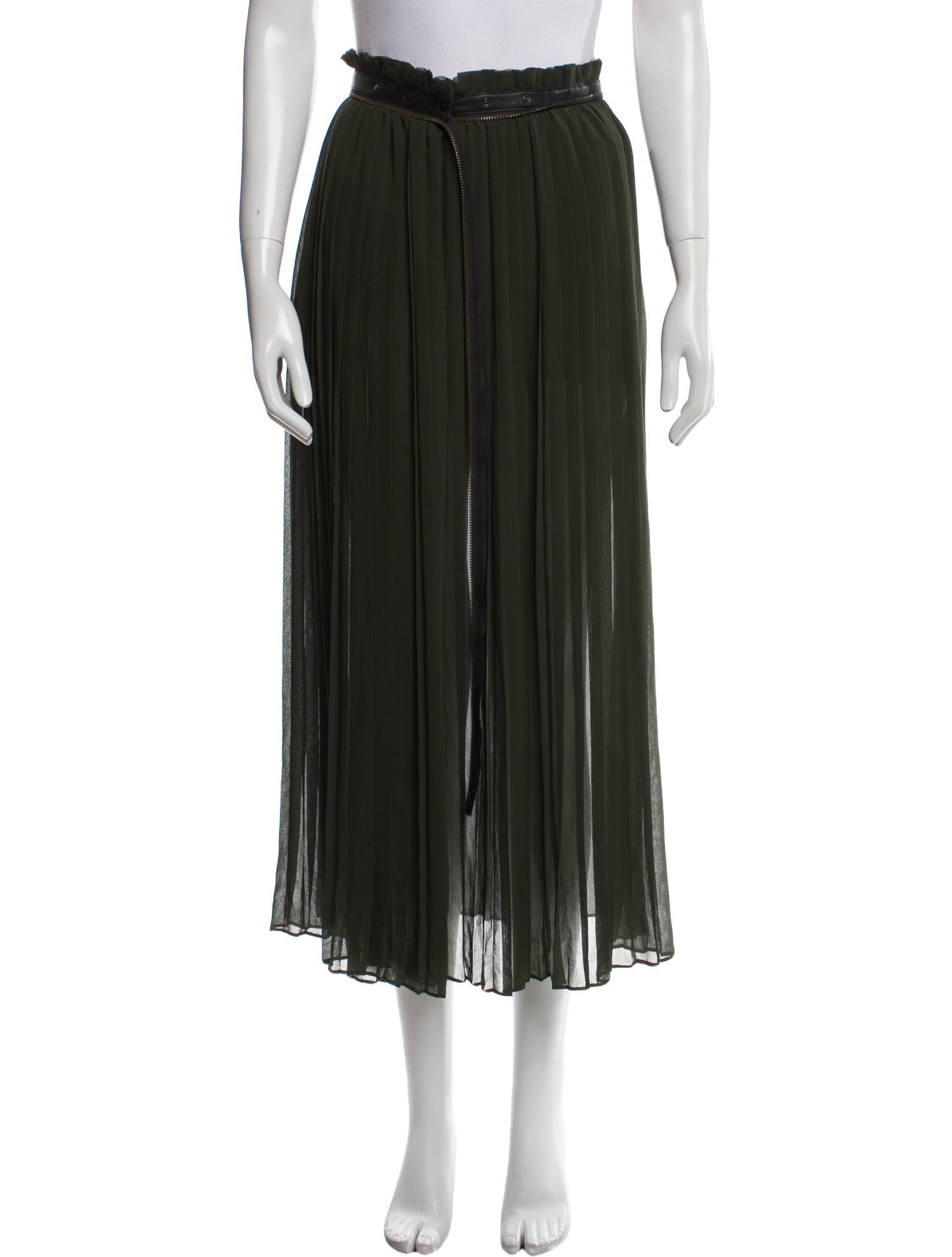Diesel Pleated Accents Midi Length Skirt