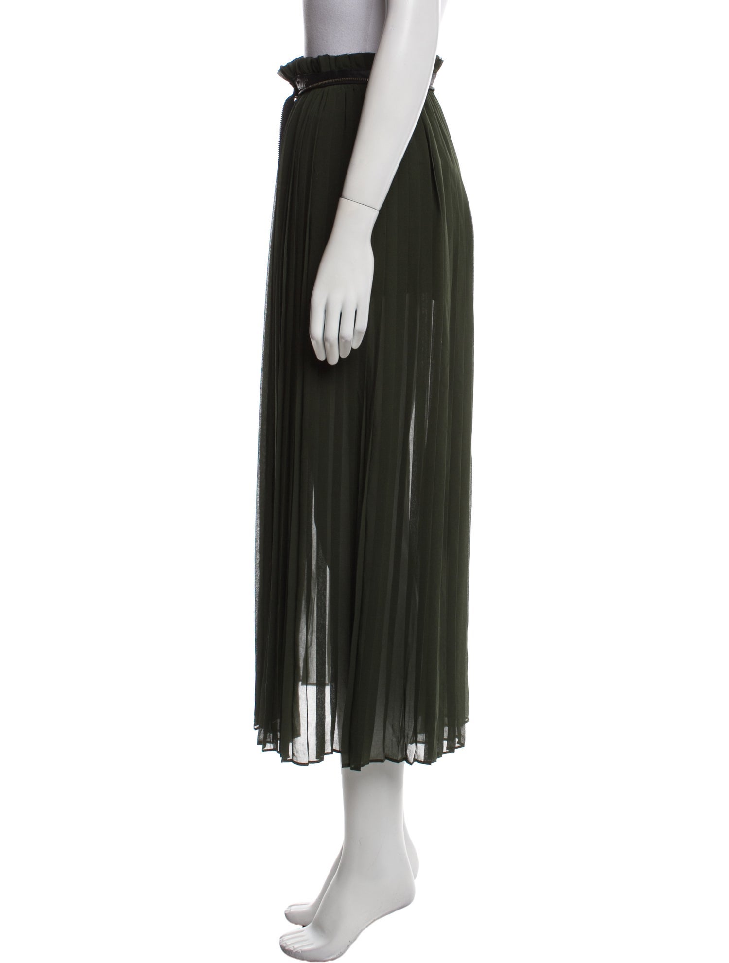 Diesel Pleated Accents Midi Length Skirt