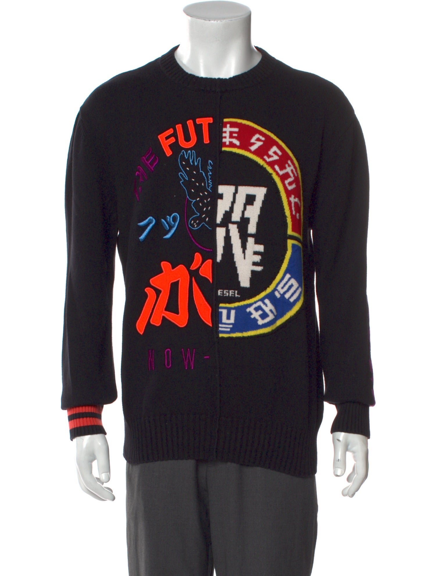Diesel Graphic Print Crew Neck Pullover
