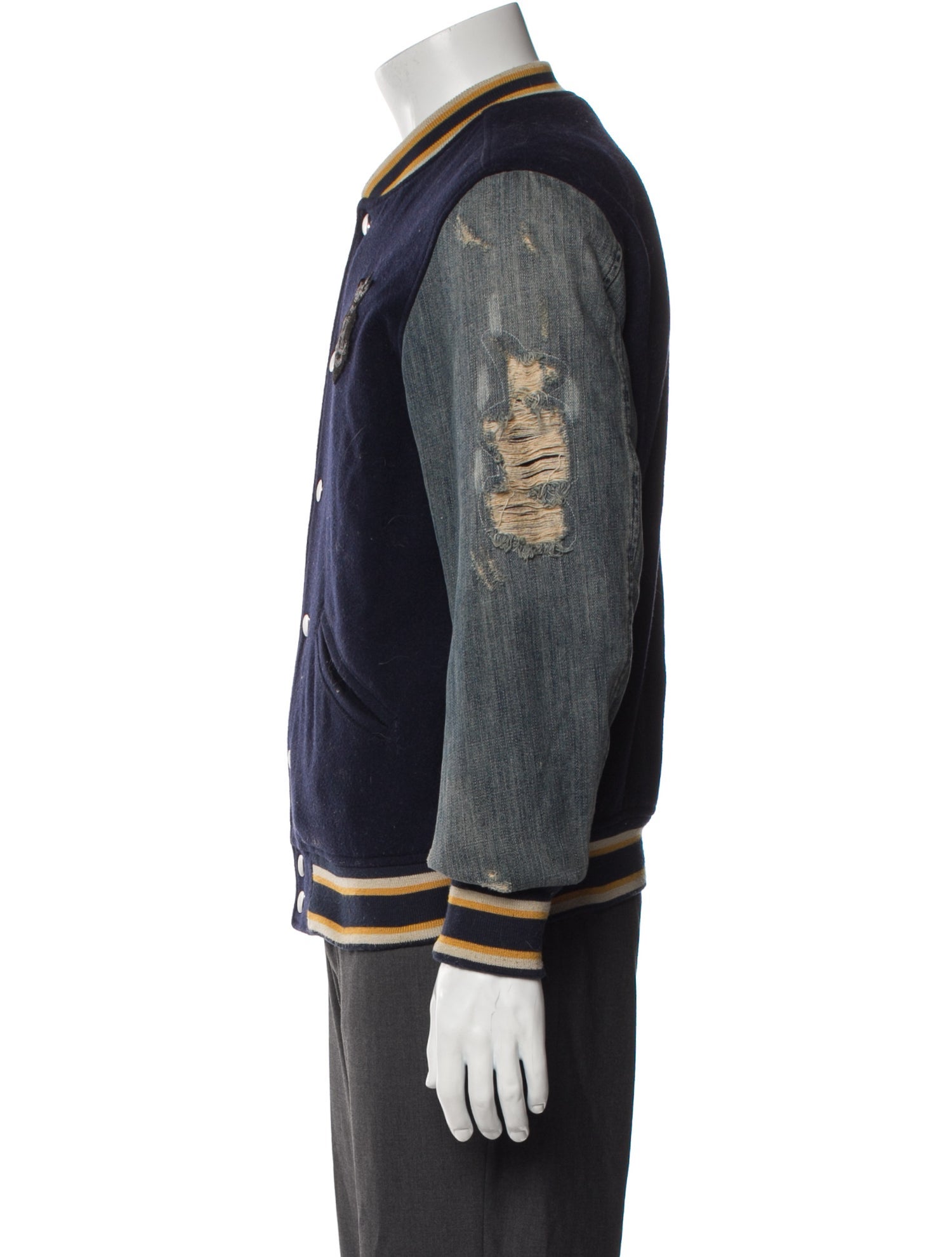 Diesel Wool Striped Varsity Jacket