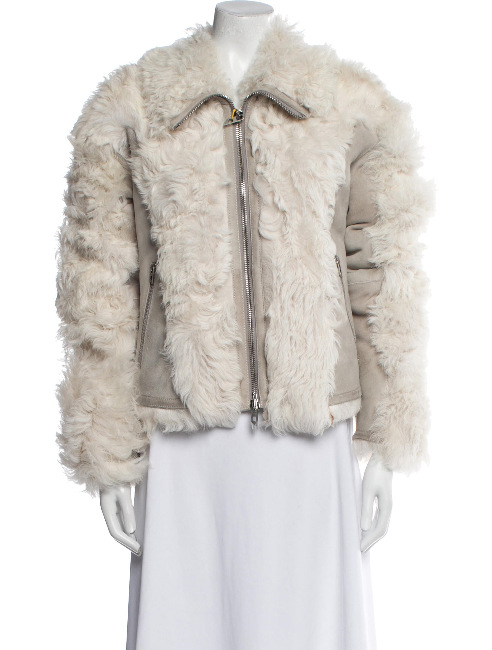 Diesel Lambskin Faux Fur Jacket